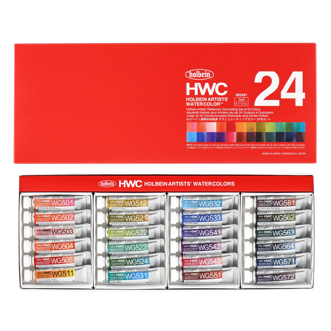 透明水彩絵具 5ml グラニュレーティングカラーズ24色セット 13591_wg591