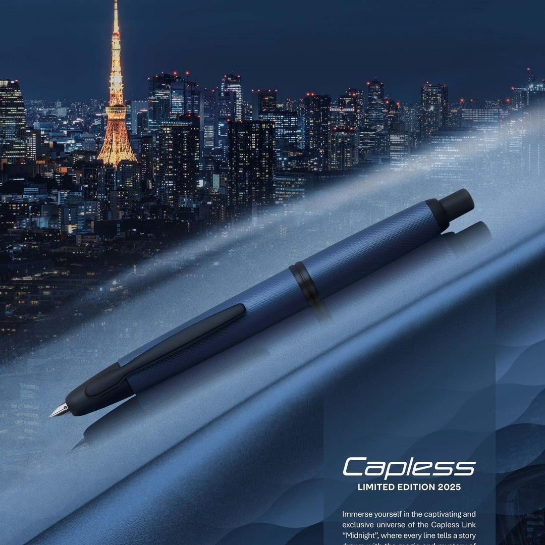 bパイロット＜PILOT PRO SHOP>2025年 限定キャップレス 万年筆 Link Midnight（リンクミッドナイト）