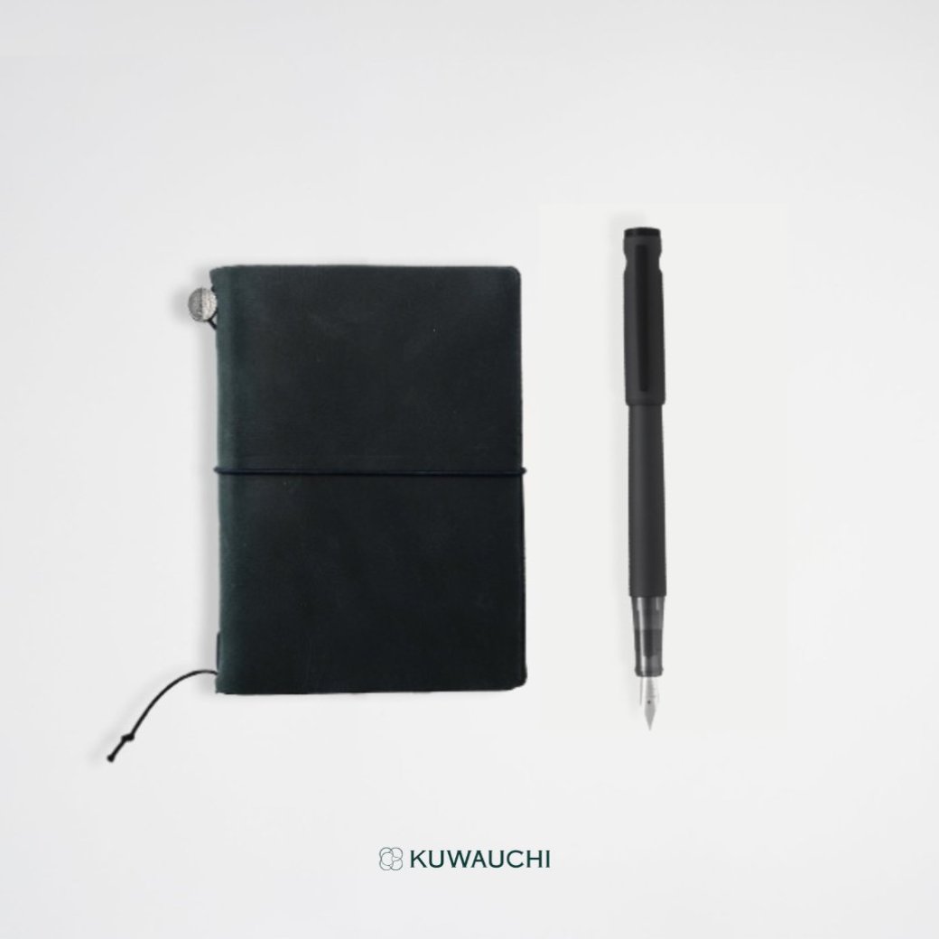旅する文具セット(トラベラーズノート＆ライティブ)万年筆（マットブラック）セットです。