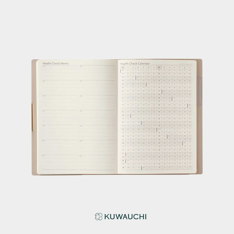 2026年4月始まり　NOLTY　ウィークリー手帳　エクリPlus（9863）  B6サイズ　ヘルスチェックメモページです。