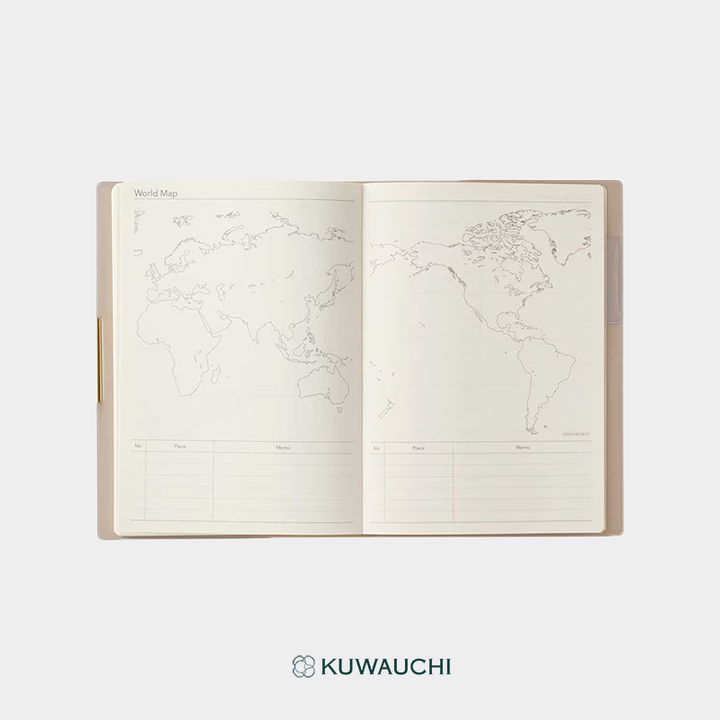 2026年4月始まり　NOLTY　ウィークリー手帳　エクリPlus（9863）  B6サイズ　ワールドマップです。