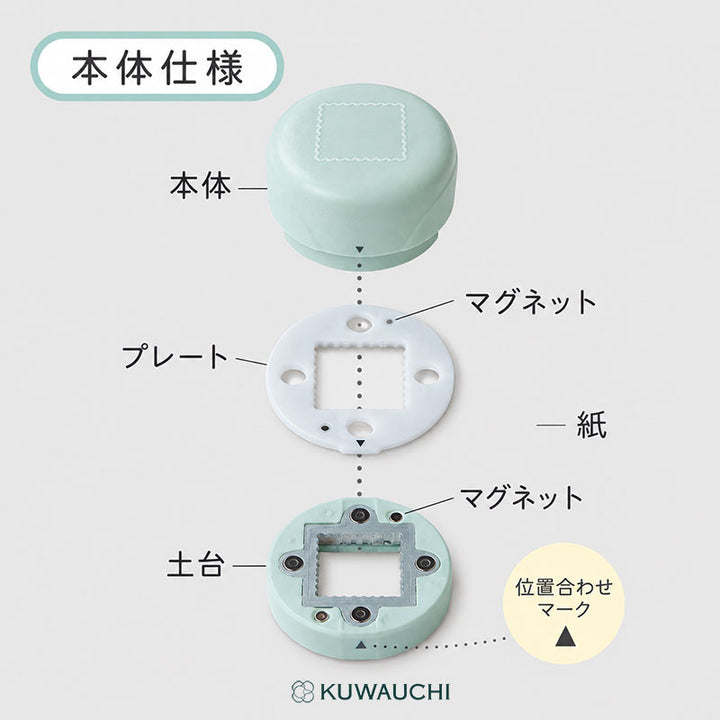 クツワ「マグネット式クラフトパンチ」本体使用です。