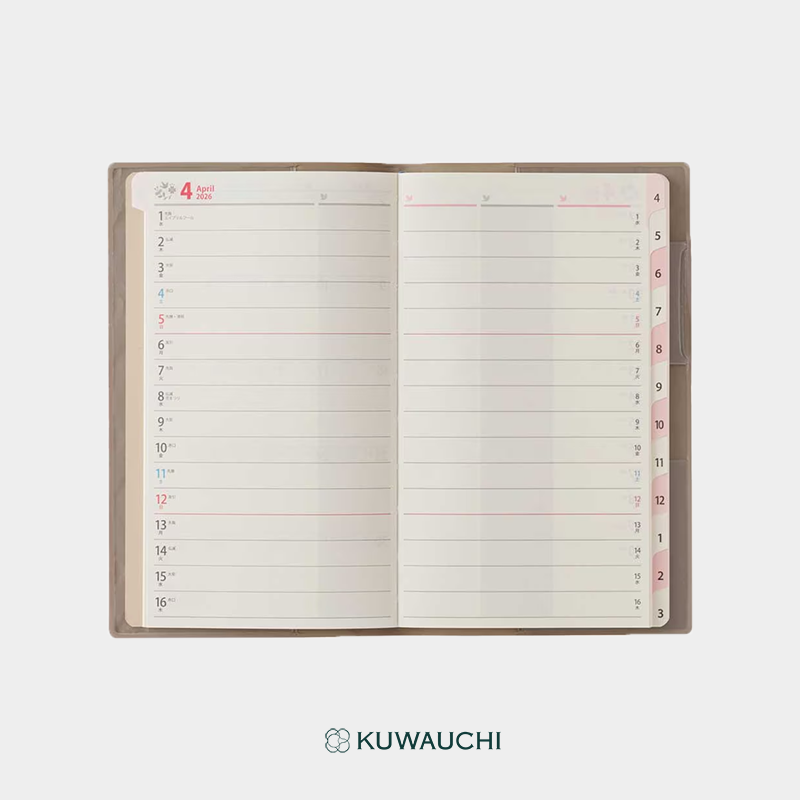 2026年4月始まり　PAGEM by NOLTY ペイジェムファミリー×マンスリーたっぷりスリム（9972）家族の予定が書き込めます。