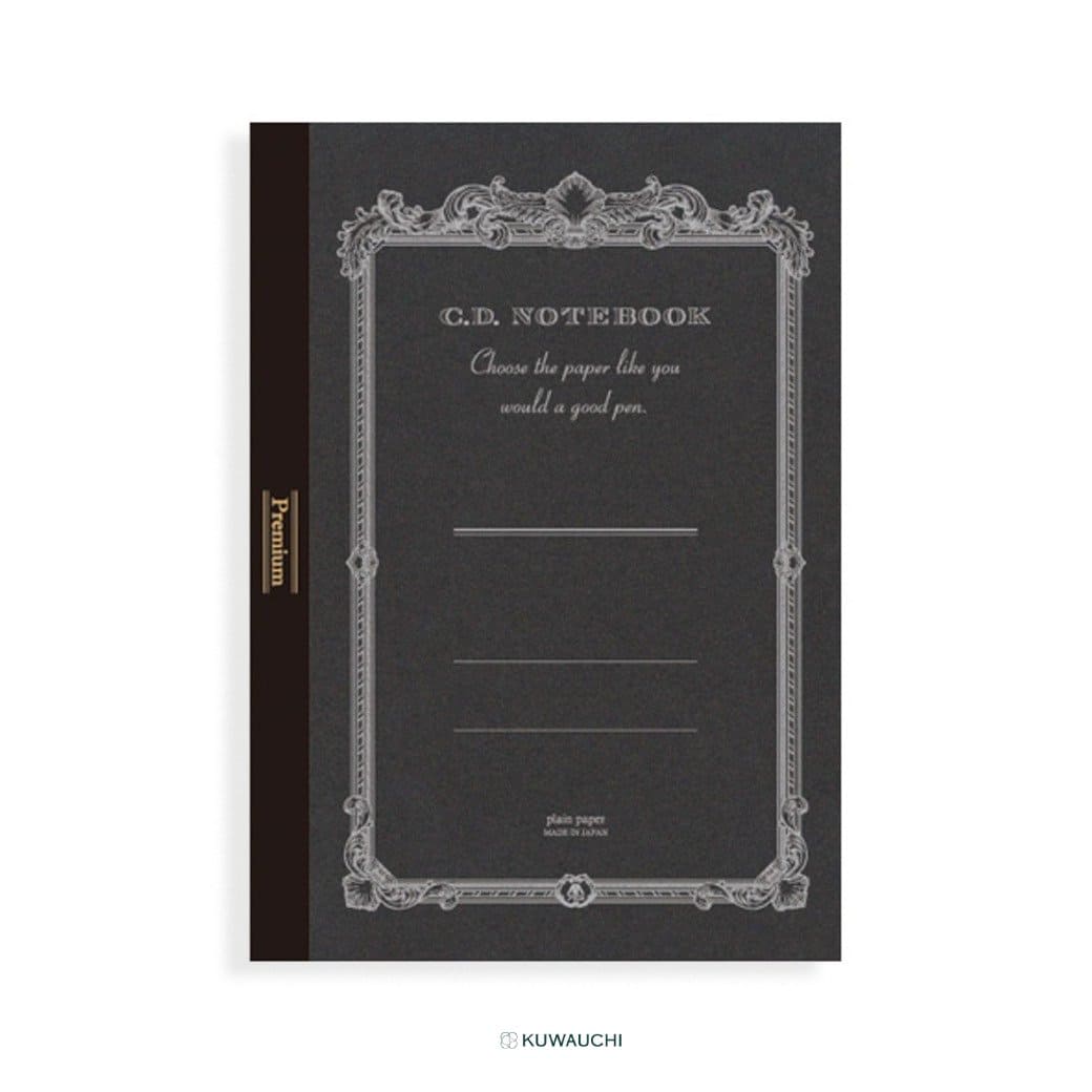 文具クワウチが販売するYUY-SARI横罫ノート　紳士なノート　A5無地　全体像です。