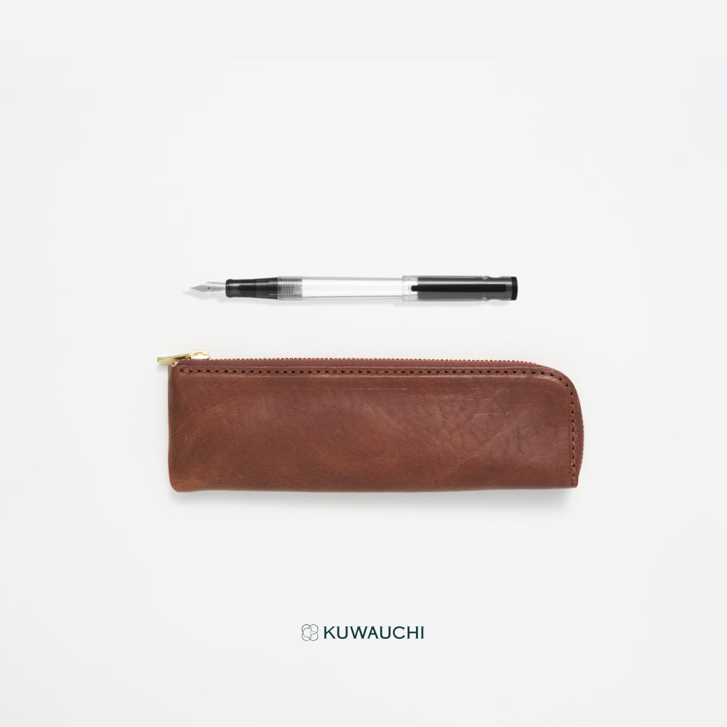 ペンケース：ブラウン、ペン：ノンカラー