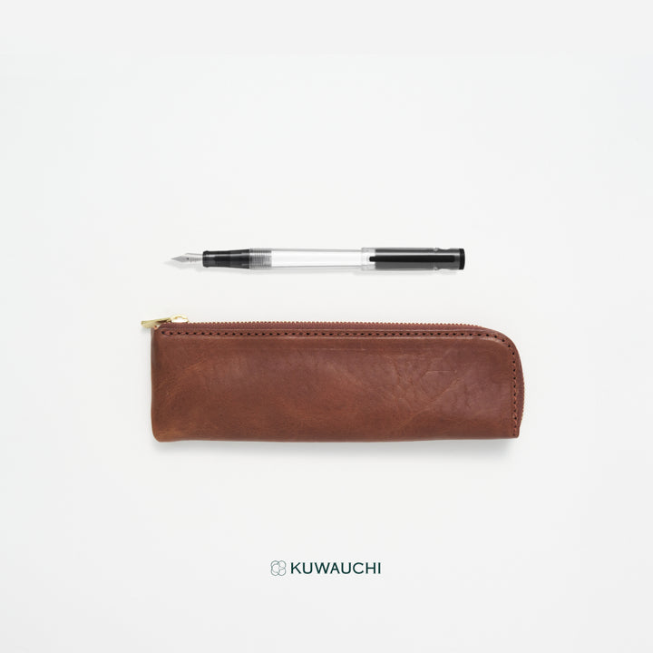 ペンケース：ブラウン、ペン：ノンカラー