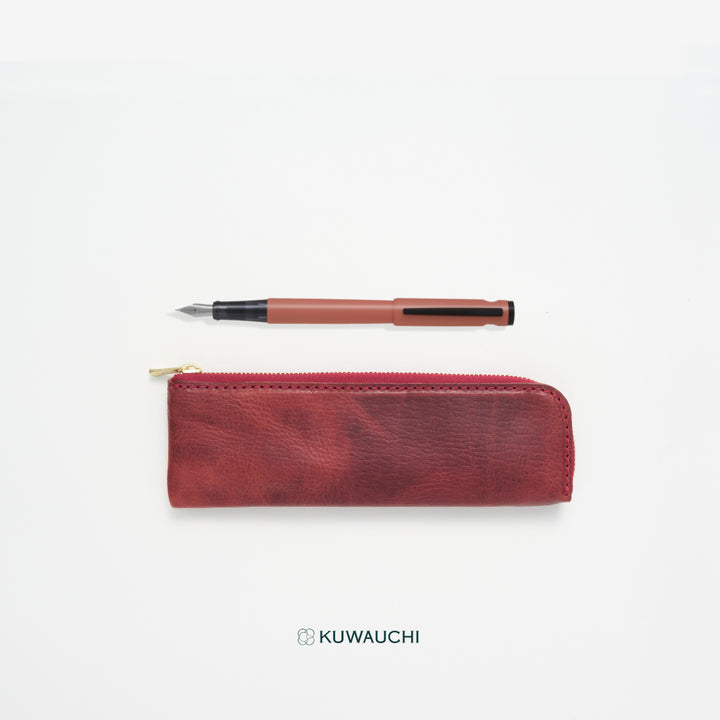 ペンケース：レッド、ペン：コーラル