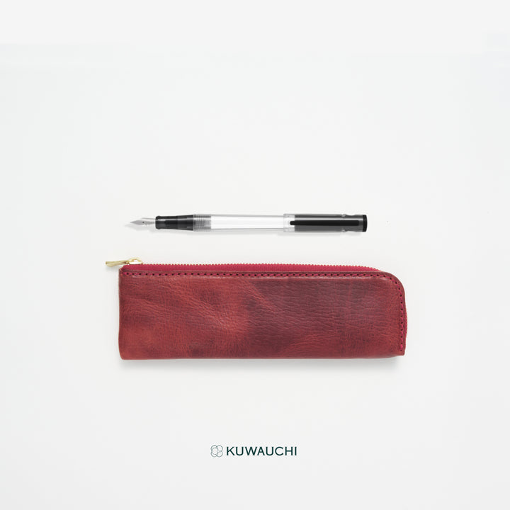 ペンケース：レッド、ペン：ノンカラー