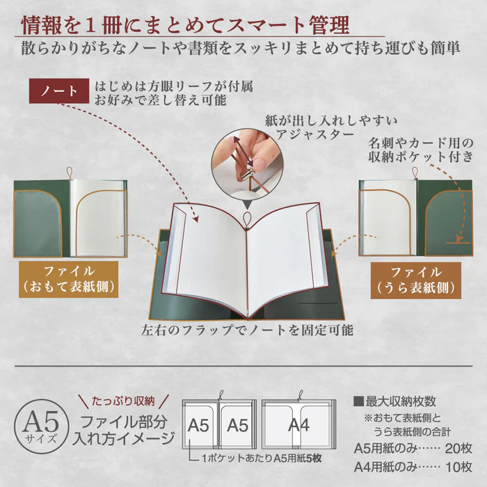 キングジム 　ファイリングノートは情報を1冊にまとめてスマートに管理できます。