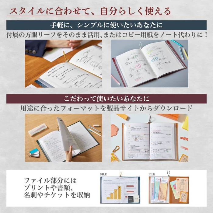 キングジム ファイリングノートはご自身のスタイルにあわせてカスタマイズできます。