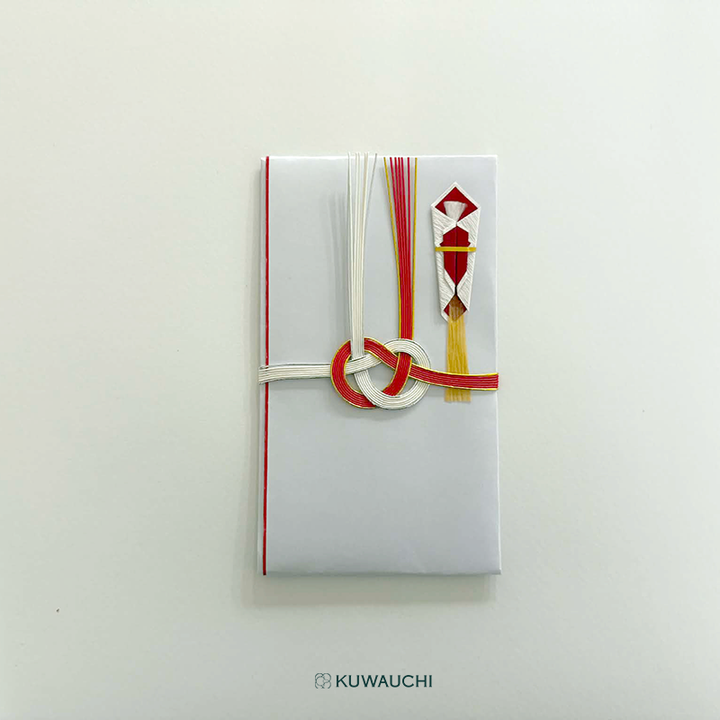 祝儀袋 たとう折金封赤白耳金銀　無地　中袋付き