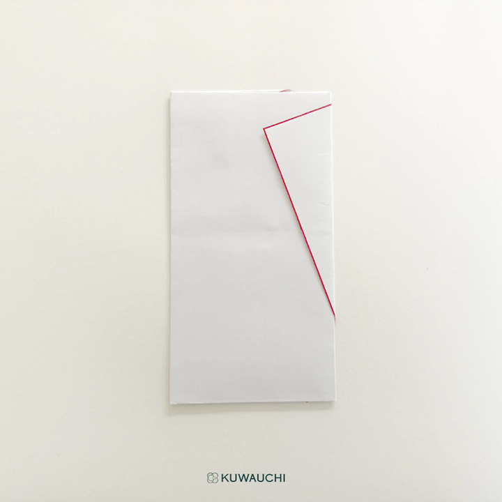 祝儀袋 たとう折金封赤白5本花結び　御祝　中袋裏面です。